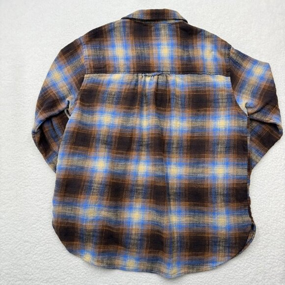 American Eagle Womens SM Plaid Flannel Shirt Boyfriend Grunge Cabincore Western - Picture 5 of 10